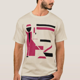 Burgundy Black Geometric Art MCM Look T-Shirt