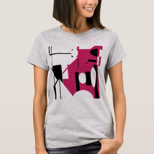 Burgundy Black Geometric Formen Abstrakter MCM Loo T-Shirt