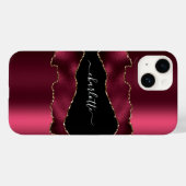 Burgundy Black Gold Adate Marmornamenskript Case-Mate iPhone Hülle (Rückseite (Horizontal))