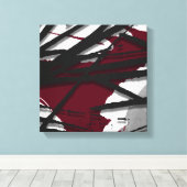 Burgundy Black Gray Abstract Watercolor Leinwanddruck (Insitu (Holzboden))