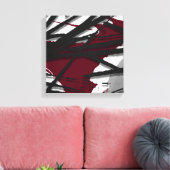 Burgundy Black Gray Abstract Watercolor Leinwanddruck (Insitu (Wohnzimmer))
