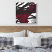 Burgundy Black Gray Abstract Watercolor Leinwanddruck (Insitu (Schlafzimmer))
