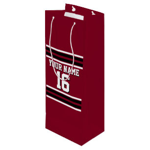 Burgundy Black Wht Team Jersey Name Geschenktüte Für Weinflaschen