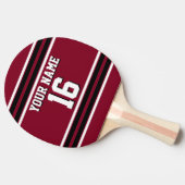 Burgundy Black Wht Team Jersey Name Tischtennis Schläger (Seitenansicht)