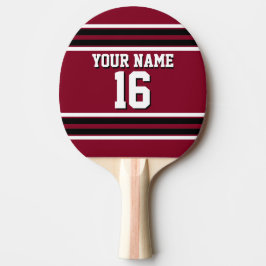 Burgundy Black Wht Team Jersey Name Tischtennis Schläger