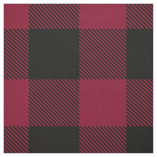 Burgundy Black XXL Buffalo Karo Kariert Tartan Stoff