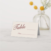 Burgundy Blank Wedding Place Cards Platzkarte (Vorderseite)