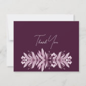 Burgundy Blätter Brautparty Danke Karte (Vorderseite)