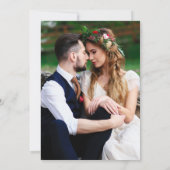 Burgundy Blauer Foto Goldrahmen für Wasserfarben Save The Date (Rückseite)