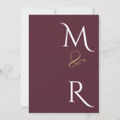 Burgundy Bliss: Elegantes Blumenmuster in Win Einladung (Rückseite)