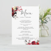 Burgundy Bliss: Elegantes Blumenmuster in Win Einladung (Stehend Vorderseite)