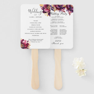 Burgundy Bliss: Elegantes Blumenmuster in Win Fächer