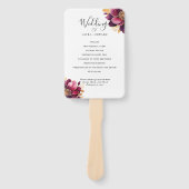 Burgundy Bliss: Elegantes Blumenmuster in Win Fächer (Vorderseite)