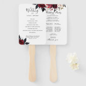 Burgundy Bliss: Elegantes Blumenmuster in Win Fächer (Vorne und Hinten)