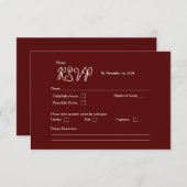 Burgundy Bliss RSVP-Karte Version 1 RSVP Karte (Vorne/Hinten)