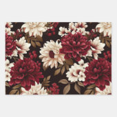 Burgundy Bloom Blume Geschenkpapier Set (Vorderseite 3)