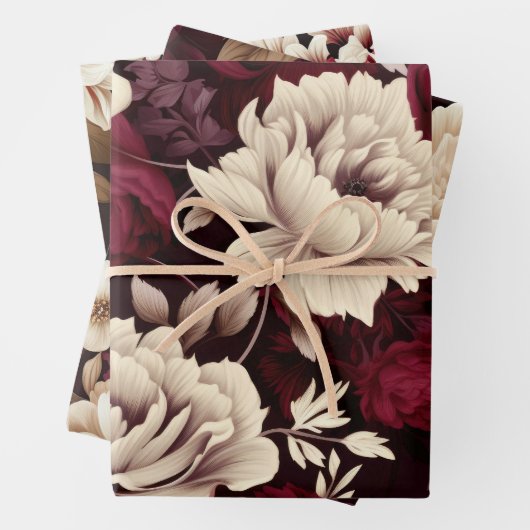 Burgundy Bloom Blume Geschenkpapier Set (Beispiel)