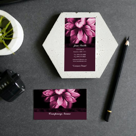 Burgundy Bloom Business Card Visitenkarte