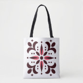 Burgundy Bloom Geometric Tote Bag Tasche (Vorderseite)