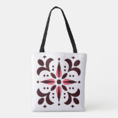 Burgundy Bloom Geometric Tote Bag Tasche (Rückseite)