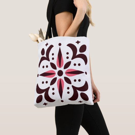 Burgundy Bloom Geometric Tote Bag Tasche (Von Nahem)