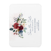 Burgundy Bloom Greenerity Wedding Save the Date Magnet (Vertikal)