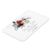 Burgundy Bloom Greenerity Wedding Save the Date Magnet (Linke Seite)