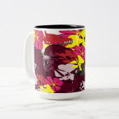 Burgundy Bloom Pop — Florale Abstracte Tasse (Vorderseite Links)