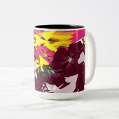 Burgundy Bloom Pop — Florale Abstracte Tasse (VorderseiteRechts)