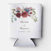 Burgundy Bloom Rustic Floral Wedding Party Dosenkühler (Vorderseite)