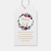 Burgundy Bloral Christlich Segen Candle Gebet Geschenkanhänger (Rückseite)