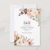 Burgundy Bloral Eukalyptus Grüne Pastel Save The Date (Vorderseite)