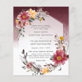 Burgundy-Bloral-Katholische Hochzeit der Brautmess (Vorderseite)