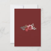 Burgundy Bloral Rose Foliage Wedding RSVP Karten (Rückseite)