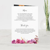 Burgundy Blossom Geometric Frame 2 Foto Beerdigung Programm (Rückseite)