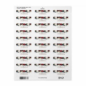 Burgundy & Blue English Blume Rücksendeadresse (Vorne)