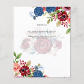 Burgundy Blue Floral Katholic Nuptial Mass Wedding (Rückseite)