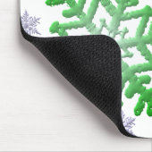 Burgundy Blue Green & Silver Snowflakes Mousepad (Ecke)