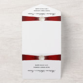 Burgundy & Blue Pearl Ribbon Wedding & UAWG All All In One Einladung (Außenbereich)