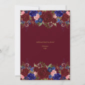 Burgundy Blue Pink Abschluss Zeremonie + Empfang Einladung (Rückseite)