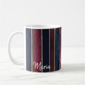 Burgundy Blue Stripe Tasse (Links)