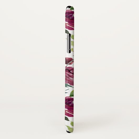 Burgundy-Blume | Blumenmuster Case-Mate iPhone Hülle (Hinten/Rechts)
