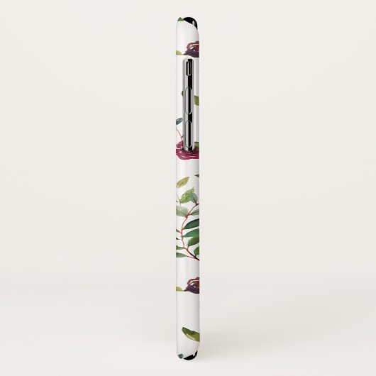Burgundy-Blume | Blumenmuster Case-Mate iPhone Hülle (Hinten/Links)