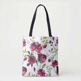 Burgundy-Blume   Blumenmuster Tasche