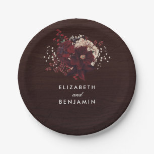 Burgundy Blume Bouquet Rustikales Bouquet Fall Pappteller