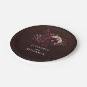 Burgundy Blume Bouquet Rustikales Bouquet Fall Pappteller (Schrägansicht)