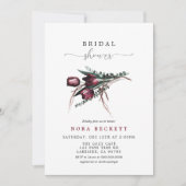 Burgundy Blume Bunch Brautparty Einladung (Vorderseite)