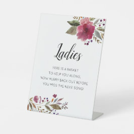 Burgundy Blume Ladys Bathroom Basket Wedding Sockelschild