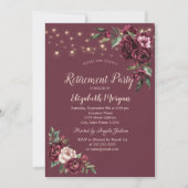 Burgundy Blume Lights Burgund Rente Einladung (Vorderseite)