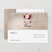 Burgundy Blume Mason Jar Rustikale UAWG Postkarte (Vorne/Hinten)